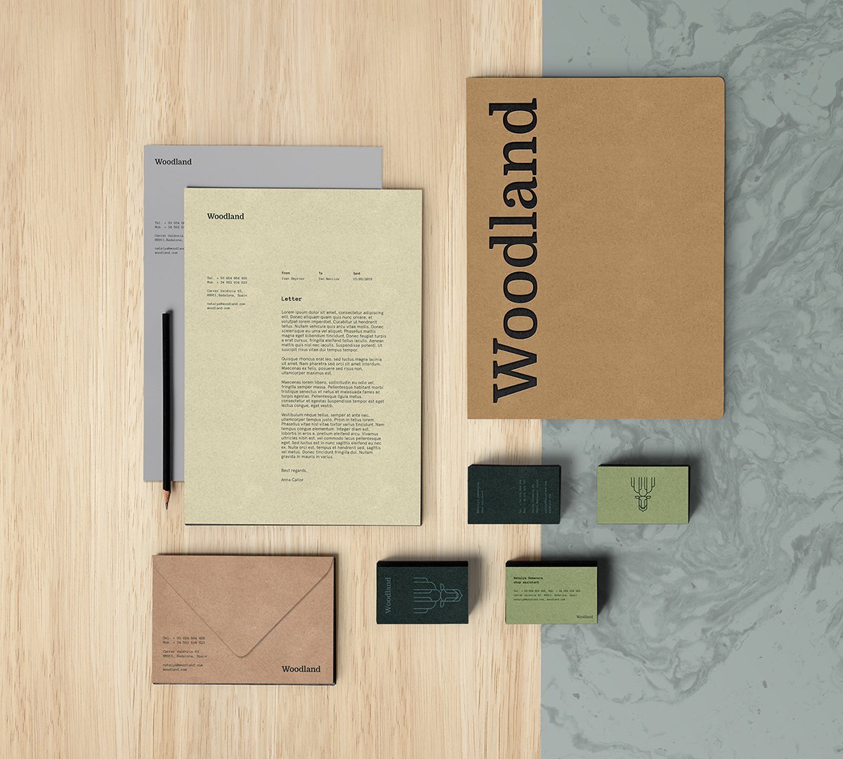 Woodland手工木制品品牌vi設計欣賞，手工木制品品牌，手工木制品品牌vi設計，家具品牌vi設計，家具品牌視覺形象識別設計，深圳vi設計，深圳品牌視覺形象識別設計，左右格局