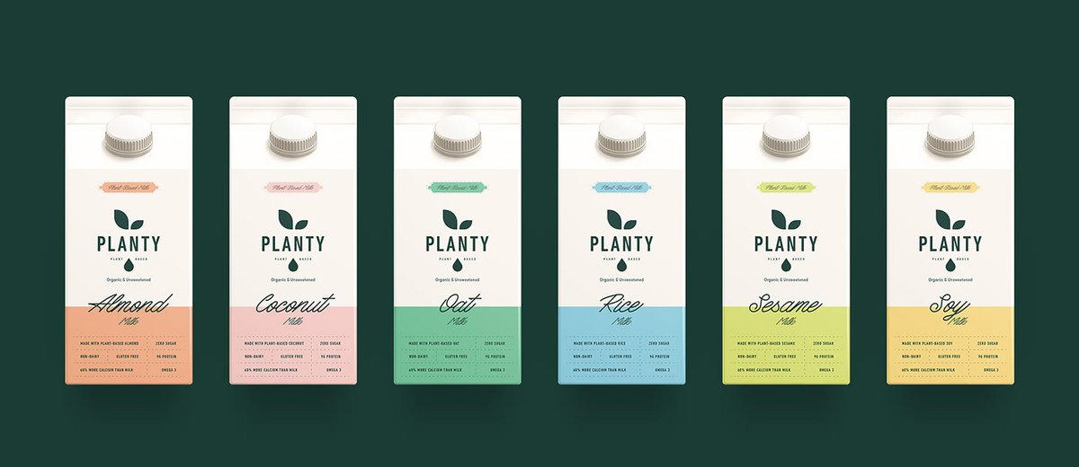 （餐飲）牛奶vi品牌標識—— PLANTY 簡約現代包裝vi設計案例，vi設計，包裝vi設計，（餐飲）牛奶品牌vi設計，品牌包裝vi設計，品牌vi設計，vi品牌策劃，深圳vi設計，左右格局