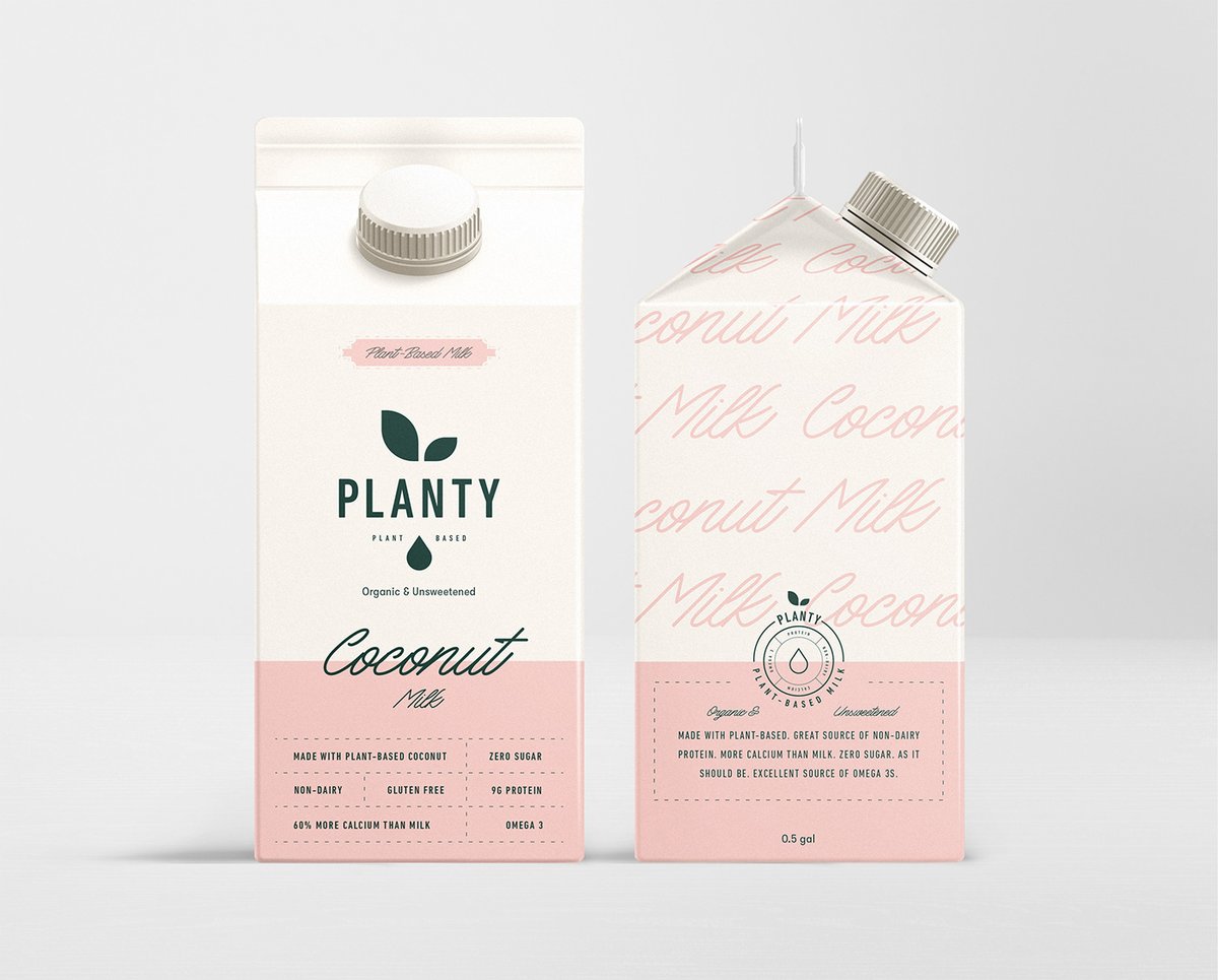 （餐飲）牛奶vi品牌標識—— PLANTY 簡約現代包裝vi設計案例，vi設計，包裝vi設計，（餐飲）牛奶品牌vi設計，品牌包裝vi設計，品牌vi設計，vi品牌策劃，深圳vi設計，左右格局