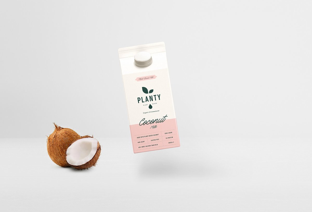（餐飲）牛奶vi品牌標識—— PLANTY 簡約現代包裝vi設計案例，vi設計，包裝vi設計，（餐飲）牛奶品牌vi設計，品牌包裝vi設計，品牌vi設計，vi品牌策劃，深圳vi設計，左右格局