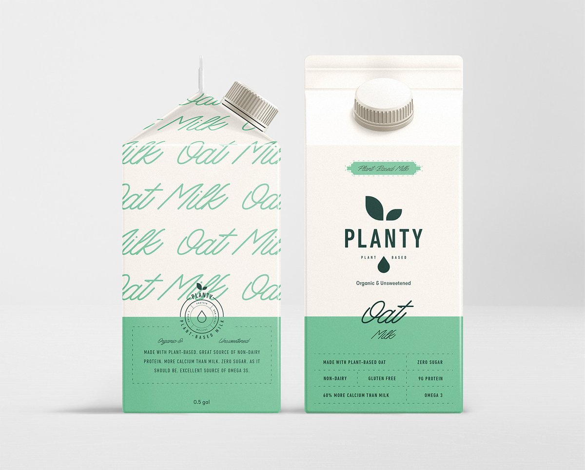 （餐飲）牛奶vi品牌標識—— PLANTY 簡約現代包裝vi設計案例，vi設計，包裝vi設計，（餐飲）牛奶品牌vi設計，品牌包裝vi設計，品牌vi設計，vi品牌策劃，深圳vi設計，左右格局