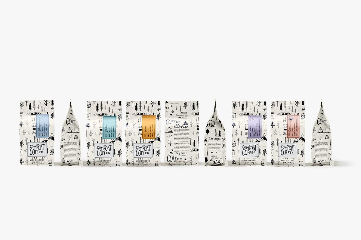 （餐飲）Comfort咖啡品牌vi設計——插圖包裝視覺設計，vi設計，餐飲vi設計，餐飲品牌vi設計，包裝視覺設計，品牌標識vi設計，品牌vi設計，品牌策劃，深圳vi設計，左右格局