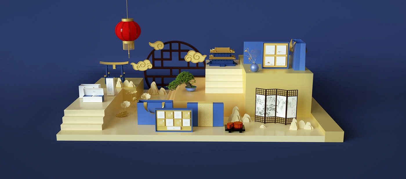 精品越南傳統月餅品牌VI設計——創意插畫包裝設計，食品VI設計，食品包裝設計，深圳VI設計，左右格局